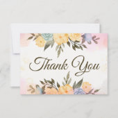 Eenvoudige Floral Hartelijk dank Notitiekaartje (Voorkant)
