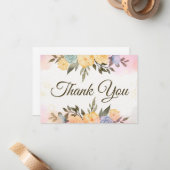 Eenvoudige Floral Hartelijk dank Notitiekaartje (Voorkant / Achterkant in situ)
