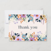 Eenvoudige Floral Hartelijk dank Notitiekaartje (Voorkant)