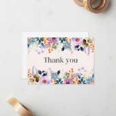Eenvoudige Floral Hartelijk dank Notitiekaartje (Voorkant / Achterkant in situ)