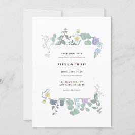 Eenvoudige Floral minimalistische bruiloft Kaart