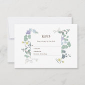 Eenvoudige Floral minimalistische bruiloft RSVP Kaartje (Voorkant)