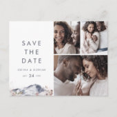 Eenvoudige Floral Mountain 3 Foto Save the Date Uitnodiging Briefkaart (Voorkant)