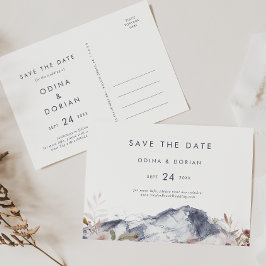 Eenvoudige Floral Mountain horizontaal sparen de D Uitnodiging Briefkaart