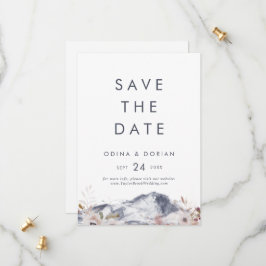 Eenvoudige Floral Mountain Save the Date Kaart