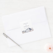 Eenvoudige Floral Mountain Wedding Envelope-zegels Vierkante Sticker (Envelop)