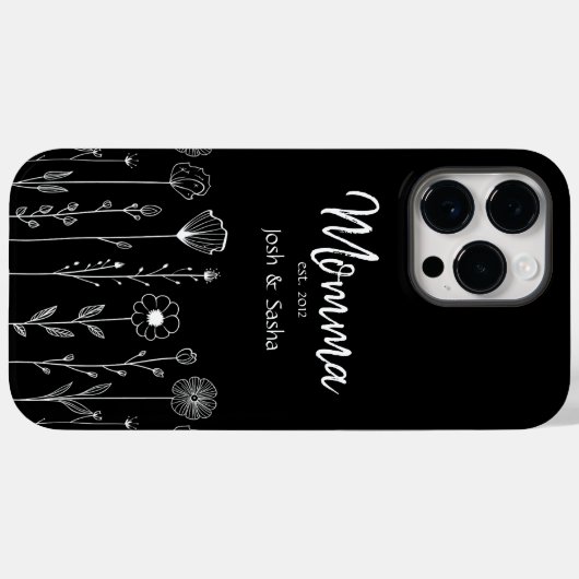 Eenvoudige Floral Nana Aangepaste Titel Case-Mate iPhone Case (Achterkant (horizontaal))