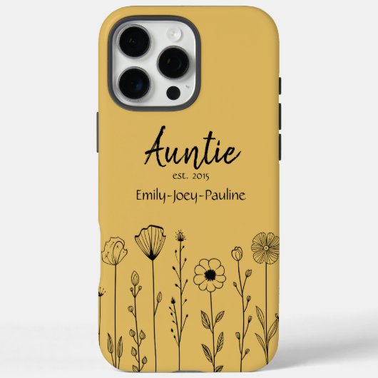 Eenvoudige Floral Nana Aangepaste Titel Case-Mate iPhone Case (Achterkant)