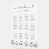 Eenvoudige Floral Outline Frosted Seating Acryl Bord (Hoek)