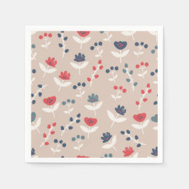 Eenvoudige Floral Red Blue Country Farmhouse Stijl Servet