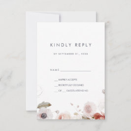 Eenvoudige Floral Simple RSVP-kaart RSVP Kaartje