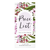 Eenvoudige Floral Spa en Salon prijslijst Reclamekaart (Voorkant)