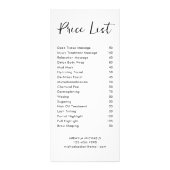 Eenvoudige Floral Spa en Salon prijslijst Reclamekaart (Achterkant)