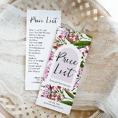 Eenvoudige Floral Spa en Salon prijslijst Reclamekaart