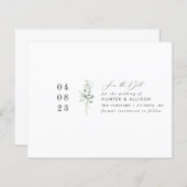 Eenvoudige Floral sparen de Datum (Voorkant / Achterkant)