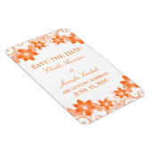 Eenvoudige Floral sparen de Datum Magnet, Oranje Magneet (Rechterzijde)