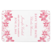 Eenvoudige Floral sparen de Magneet van de Datum,  (Horizontaal)