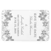 Eenvoudige Floral sparen de Magneet van de Datum,  (Horizontaal)