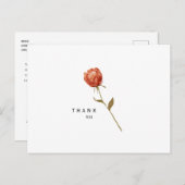 Eenvoudige Floral Stem Funeral Dank je Briefkaart (Voorkant / Achterkant)