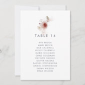 Eenvoudige Floral Table Number Seating Chart (Voorkant)
