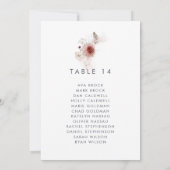Eenvoudige Floral Table Number Seating Chart (Achterkant)