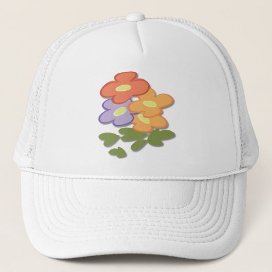 Eenvoudige Floral Trucker Pet (Voorkant)