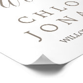 Eenvoudige Floral Waterverf Bouquet Wedding Welkom Poster (Hoek)