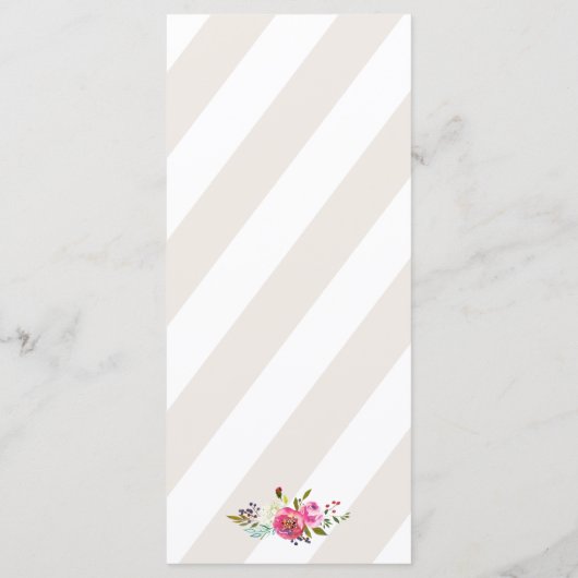 Eenvoudige Floral Waterverf Weddenschap Welkomstro Menu (Achterkant)