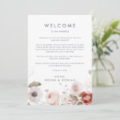 Eenvoudige Floral Weddenschap Welkomstbrief en rei (Staand voorkant)