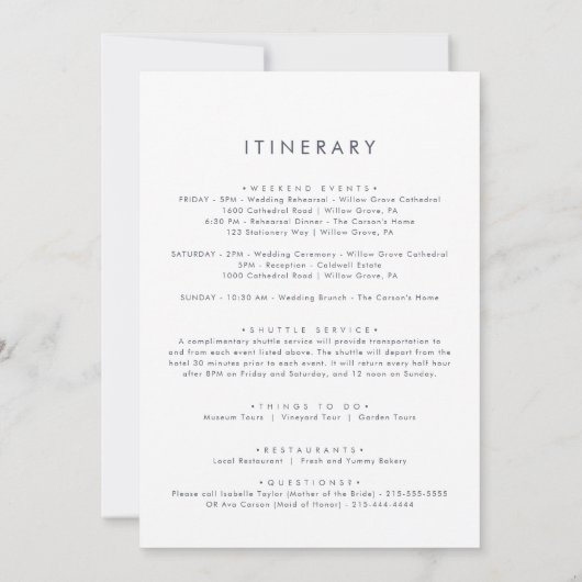 Eenvoudige Floral Weddenschap Welkomstbrief en rei (Achterkant)