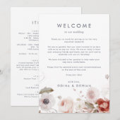 Eenvoudige Floral Weddenschap Welkomstbrief en rei (Voorkant / Achterkant)