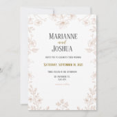 Eenvoudige Floral Wedding Kaart (Voorkant)