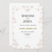 Eenvoudige Floral Wedding Kaart (Voorkant / Achterkant)