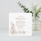 Eenvoudige Floral Wedding Kaart (Staand voorkant)