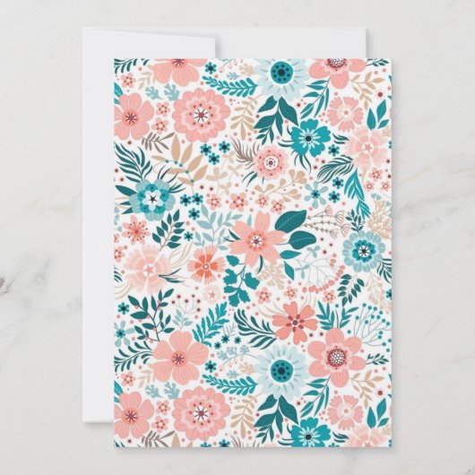 Eenvoudige Floral Wedding Kaart (Achterkant)