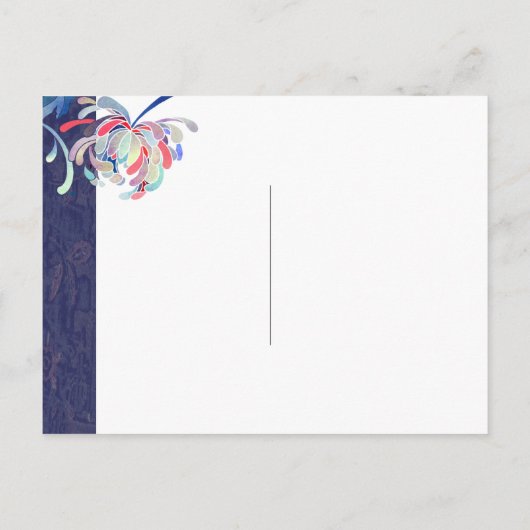 Eenvoudige Floral Wedding Menu Keuze RSVP-kaart (Achterkant)