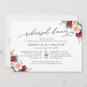 Eenvoudige Floral Wedding Rehearsal Dinner Uitnodi Kaart (Voorkant)