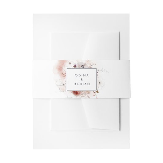 Eenvoudige Floral Wedding Uitnodigingen Wikkel (Voorkant Voorbeeld)