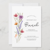 Eenvoudige Floral Wildflower Moederdag Brunch Kaart (Voorkant)