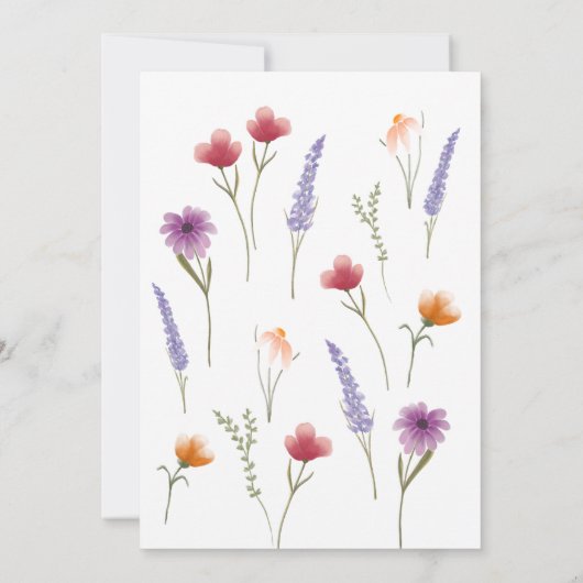 Eenvoudige Floral Wildflower Moederdag Brunch Kaart (Achterkant)