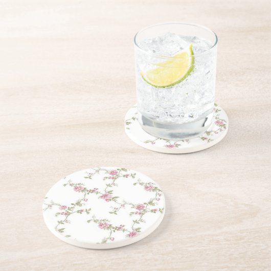 Eenvoudige Floral Zandsteen Onderzetter (Zijkant)