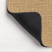 Eenvoudige florale rustige burlap textuur muismat (Hoek)