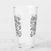 Eenvoudige florale tekening glas (Links)