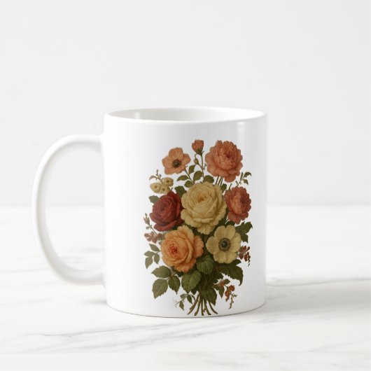 Eenvoudige Flower Design Coffee Mok (Links)