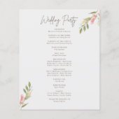Eenvoudige Flower Elegant Wedding Programma's (Achterkant)