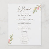 Eenvoudige Flower Elegant Wedding Programma's (Voorkant)