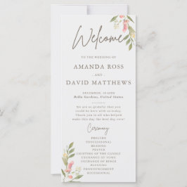 Eenvoudige Flower Elegant Wedding Programma's