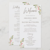 Eenvoudige Flower Elegant Wedding Programma's (Voorkant / Achterkant)