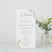 Eenvoudige Flower Elegant Wedding Programma's (Staand voorkant)