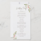 Eenvoudige Flower Elegant Wedding Programma's (Achterkant)